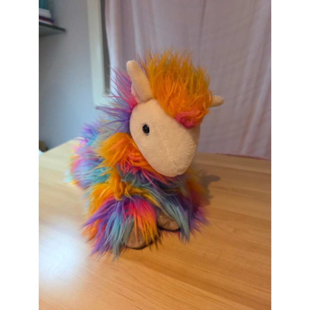 Russ Kellytoy Rainbow Llama Plush Stuffed Animal Multi Color Long Fur Floppy